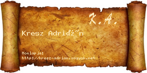Kresz Adrián névjegykártya
